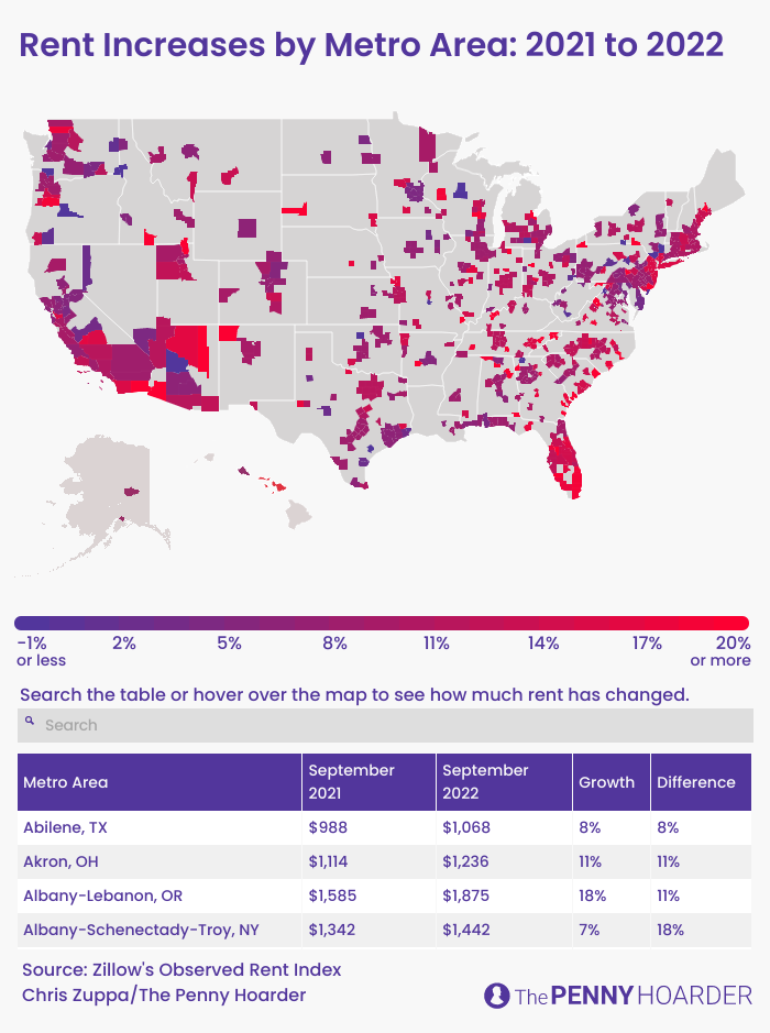 Average Rent Map Design Informational Design – Chris Zuppa Visuals